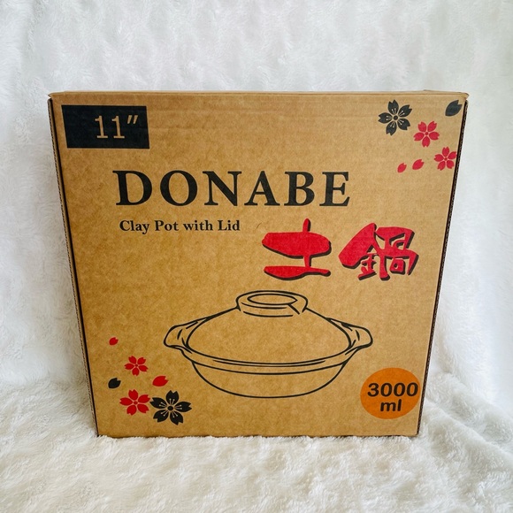 Japanese Clay Pot with Lid 11" 3000ml  Brand New in Box - Picture 5 of 5